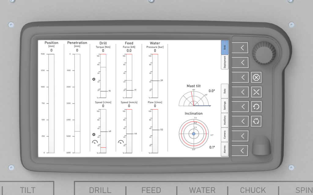 Real-time MWD software display for subsea Measurement While Drilling data.