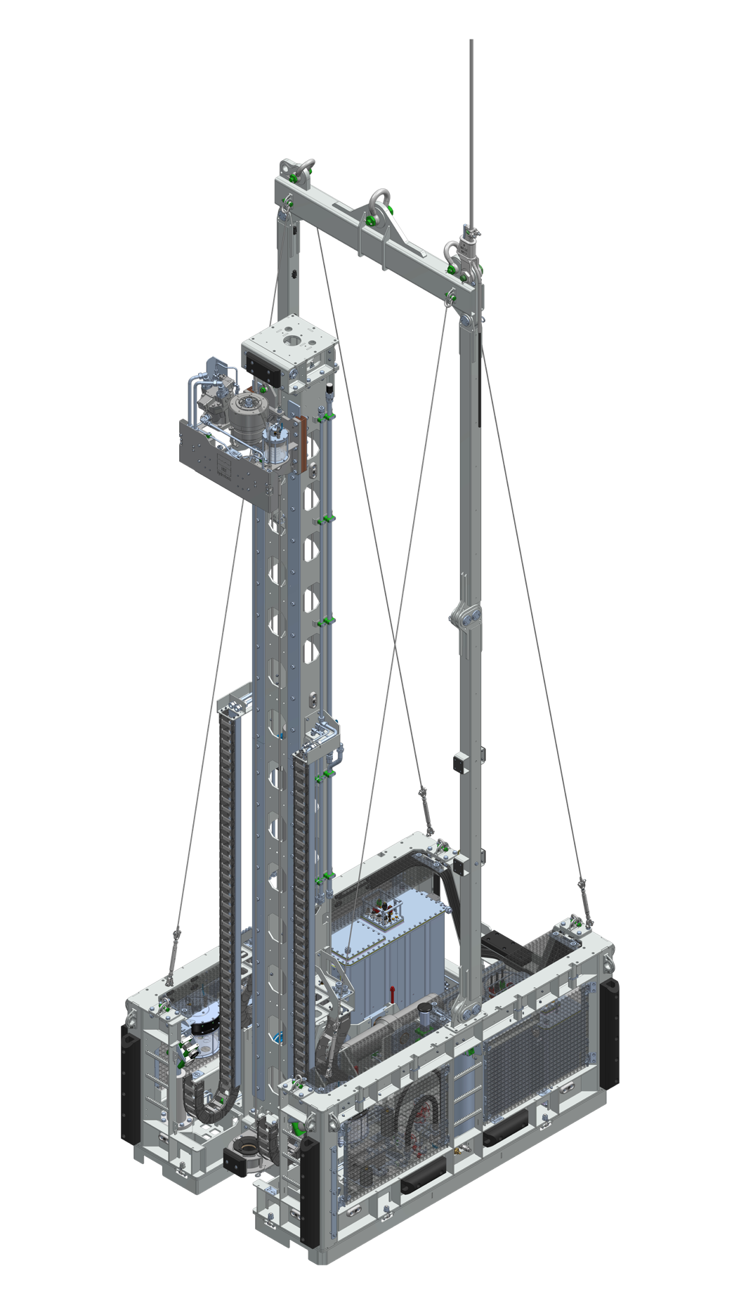 Subsea Geo Tools Explorer SD60 modular seabed drilling rig with 60kW hydraulic powerpack.